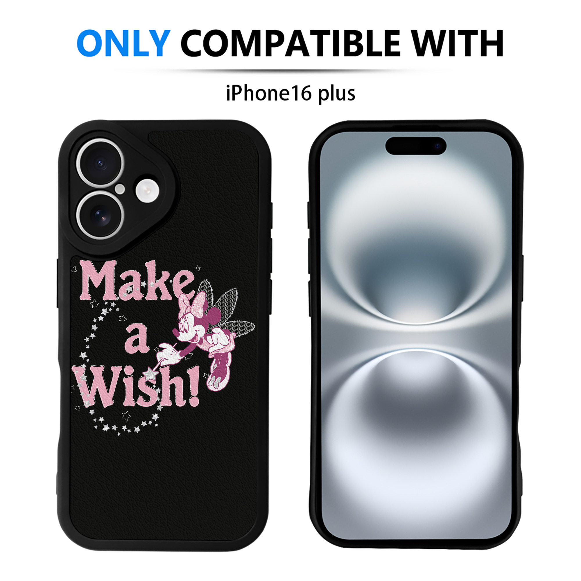 （画像用） ミッキーマウス Mickey Mouse 【iPhone 16シリーズ対応】シリコンスマホケース（レザー調） 材質：シリコン